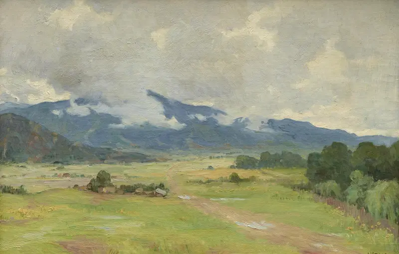 Vyjasnění po bouři, Taos, Joseph Henry Sharp