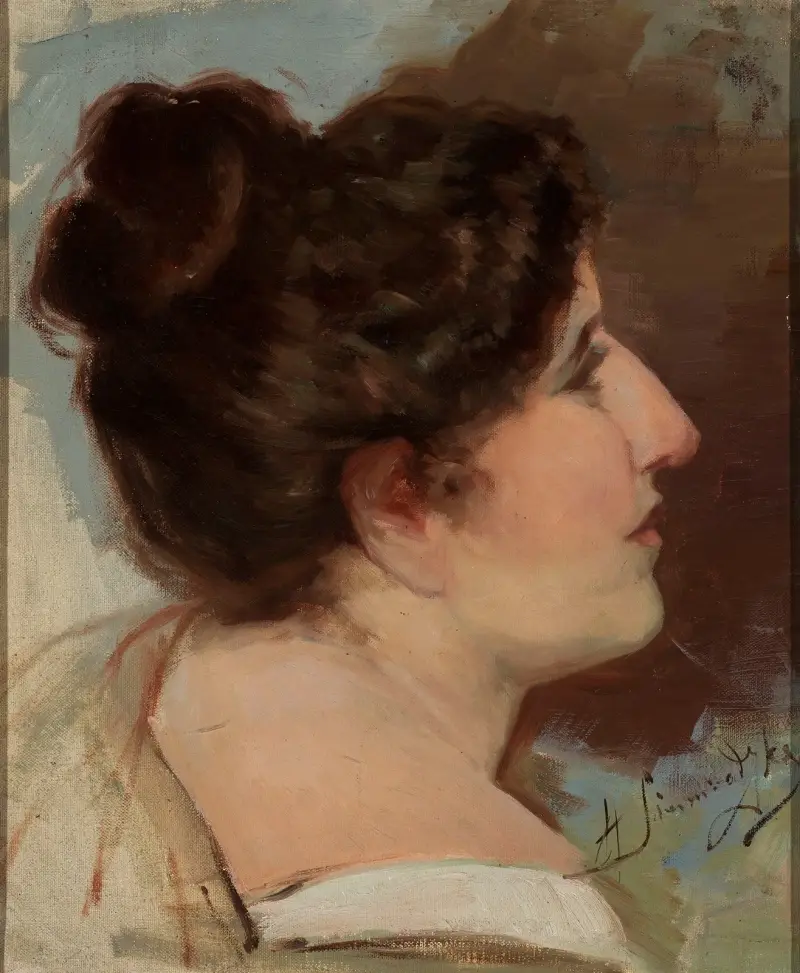 Study of a head av Henryk Siemiradzki