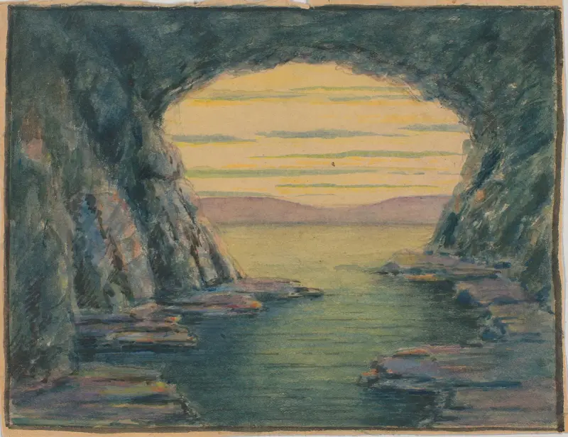 A Seaside Cave av Herbert Crowley