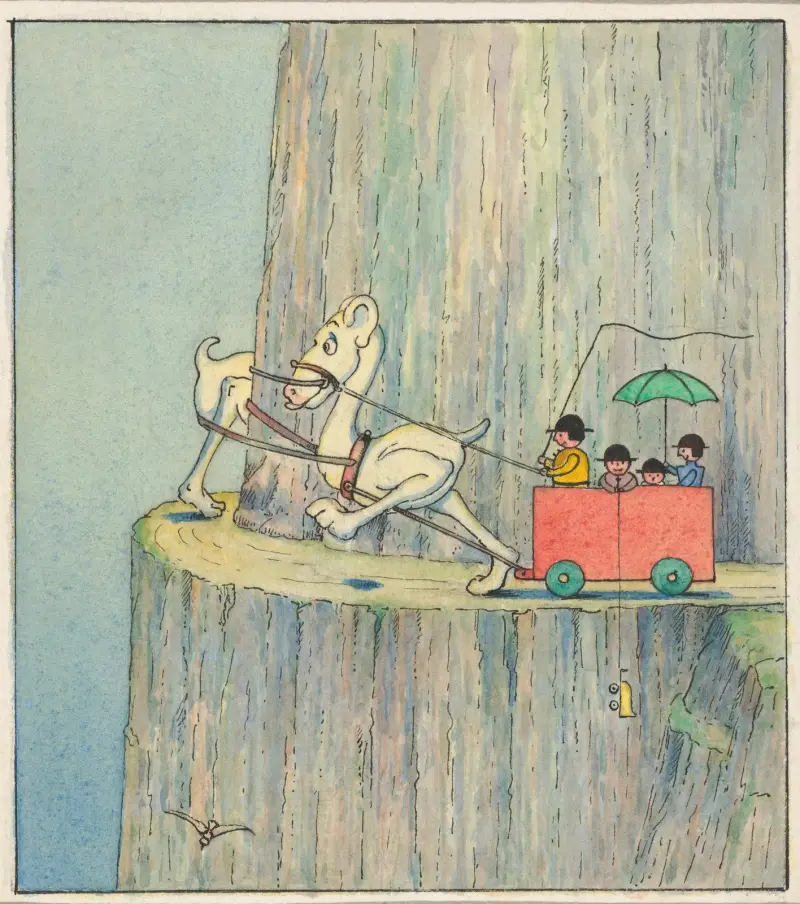 Postavy stoupající po útesové cestě, Herbert Crowley
