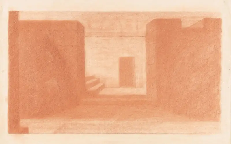 Niedrige Gebäude und Türöffnung von Herbert Crowley