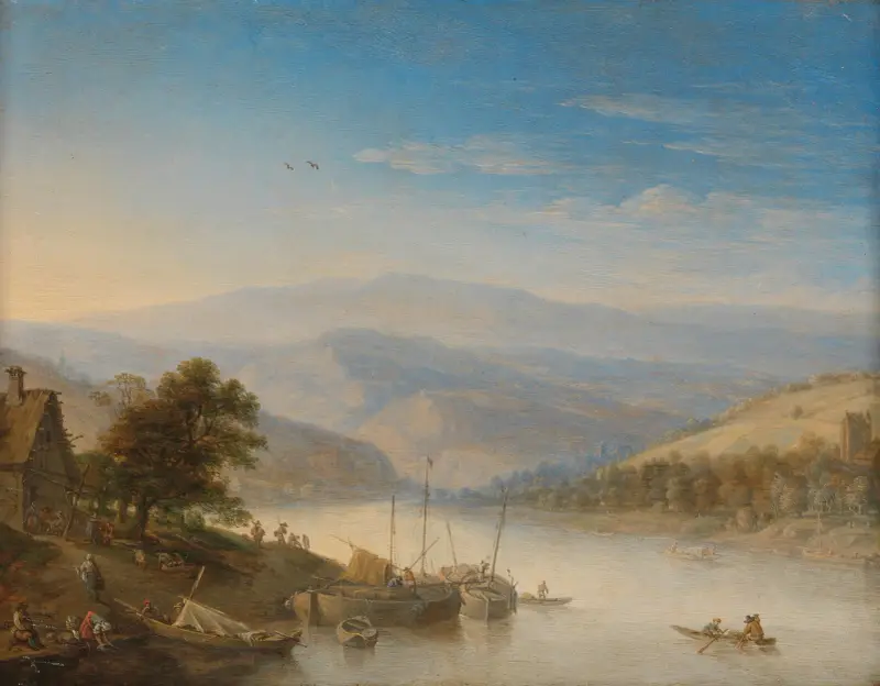 Blick auf den Rhein bei Andernach, 1655 – Nr. 1 von Herman Saftleven
