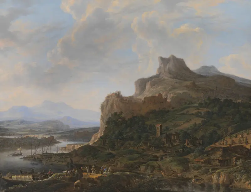 Landschaft am Rhein von Herman Saftleven