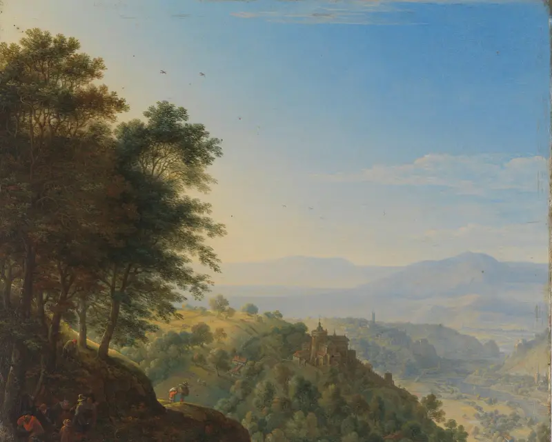 Bergslandskap nära Boppard vid Rhen av Herman Saftleven
