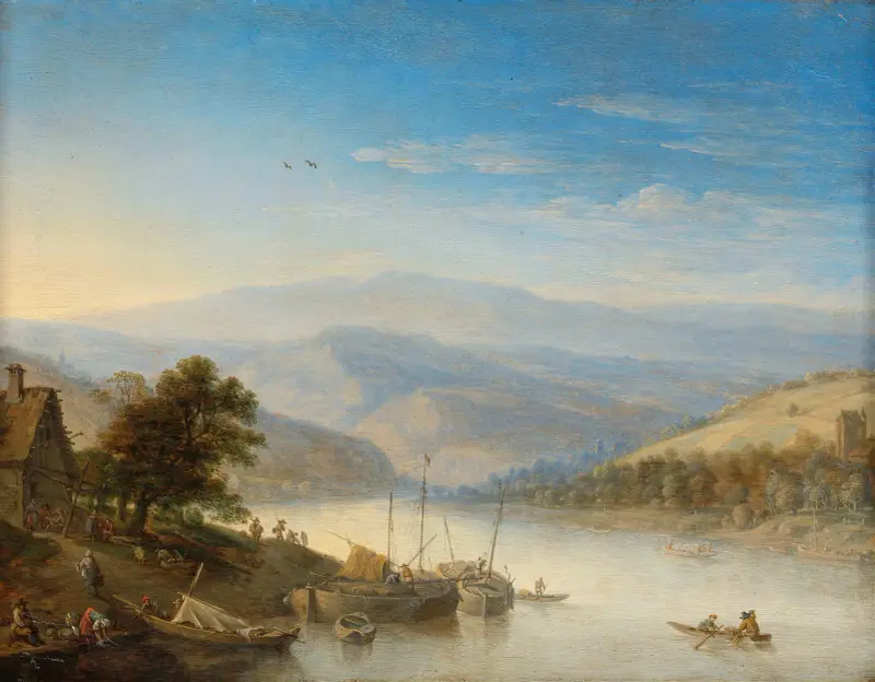 Blick auf den Rhein bei Andernach, 1655 – Nr. 2 von Herman Saftleven
