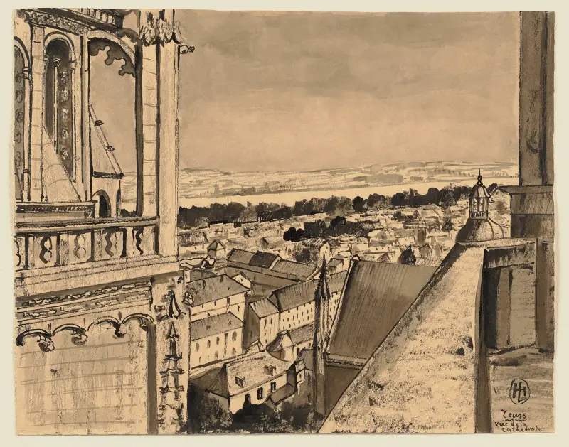 Blick von der Kathedrale in Tours av Hermann Lismann