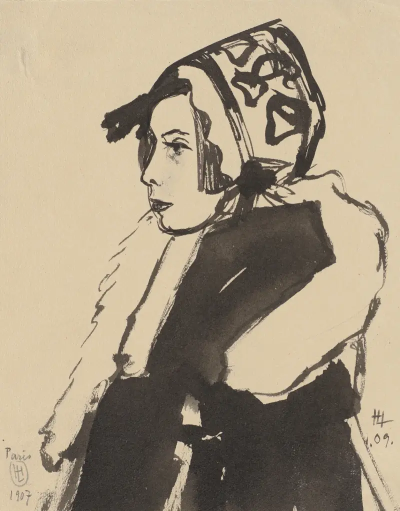Mädchen mit Mütze und Schal av Hermann Lismann