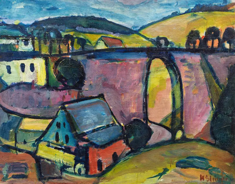 Viadukt bei Monschau av Hermann Stenner