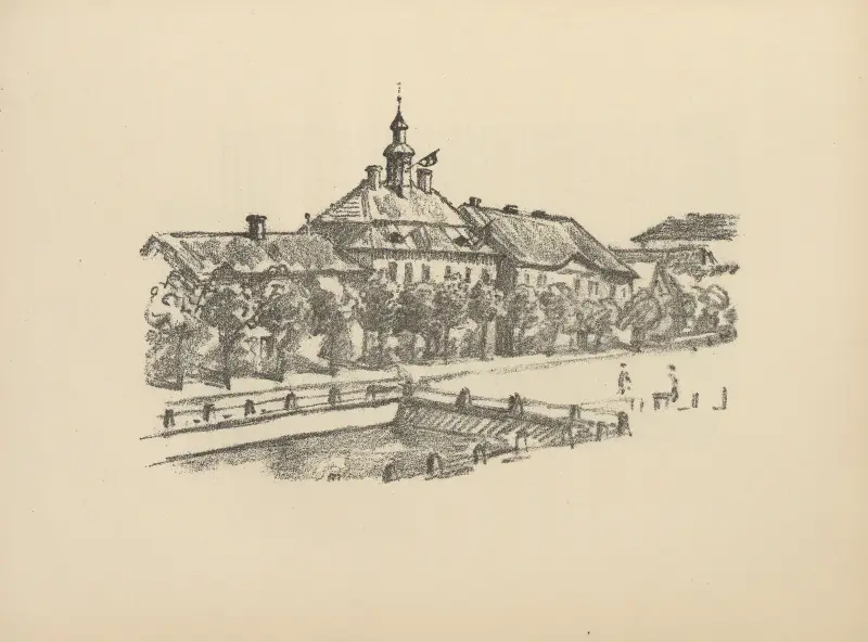 Rathaus in Mitau av Hermann Struck