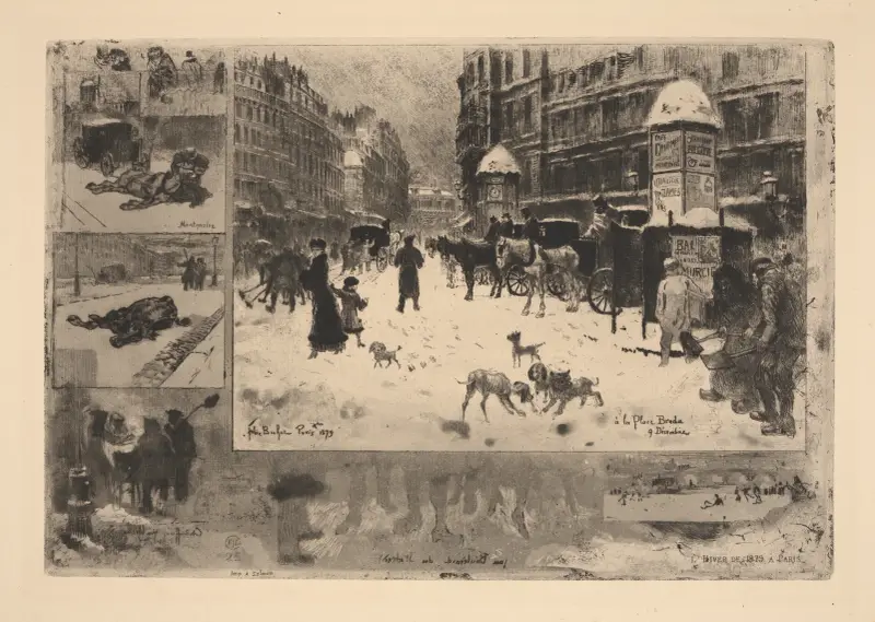 Der Winter 1879 in Paris von Félix Hilaire Buhot