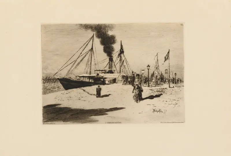 Piren i Trouville av Félix Hilaire Buhot