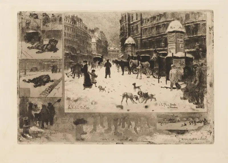 Vinter i Paris, eller Snö i Paris av Félix Hilaire Buhot