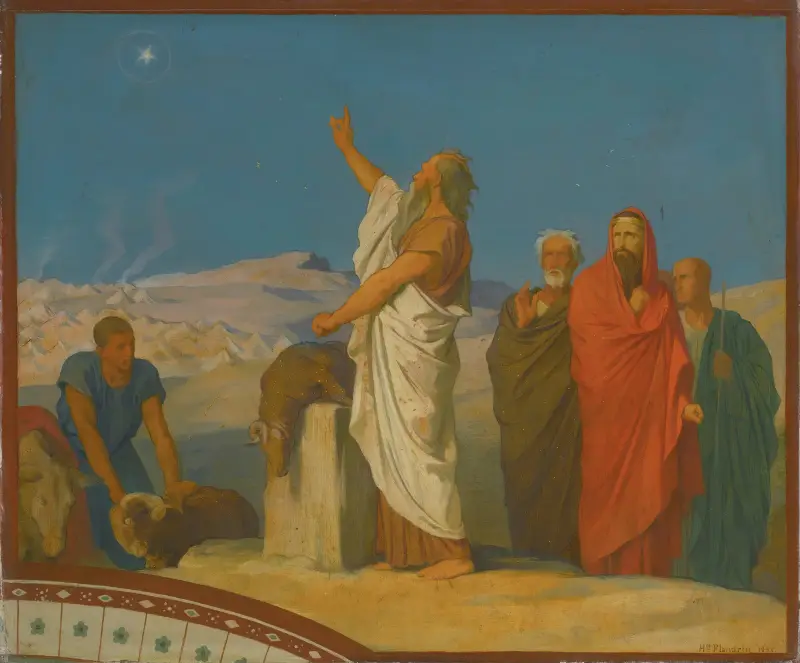 Bileam profeterar att en stjärna ska stiga fram ur Israel av Jean-Hippolyte Flandrin