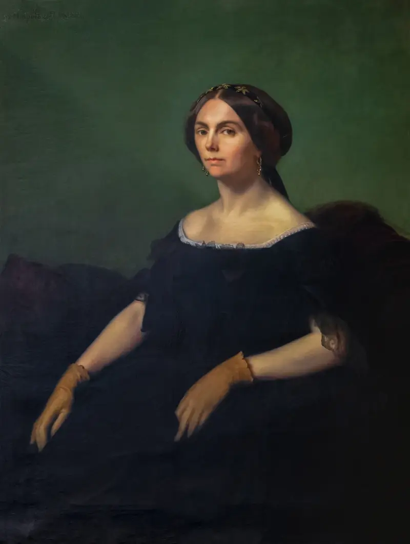 Porträtt av grevinnan de Goyon av Jean-Hippolyte Flandrin
