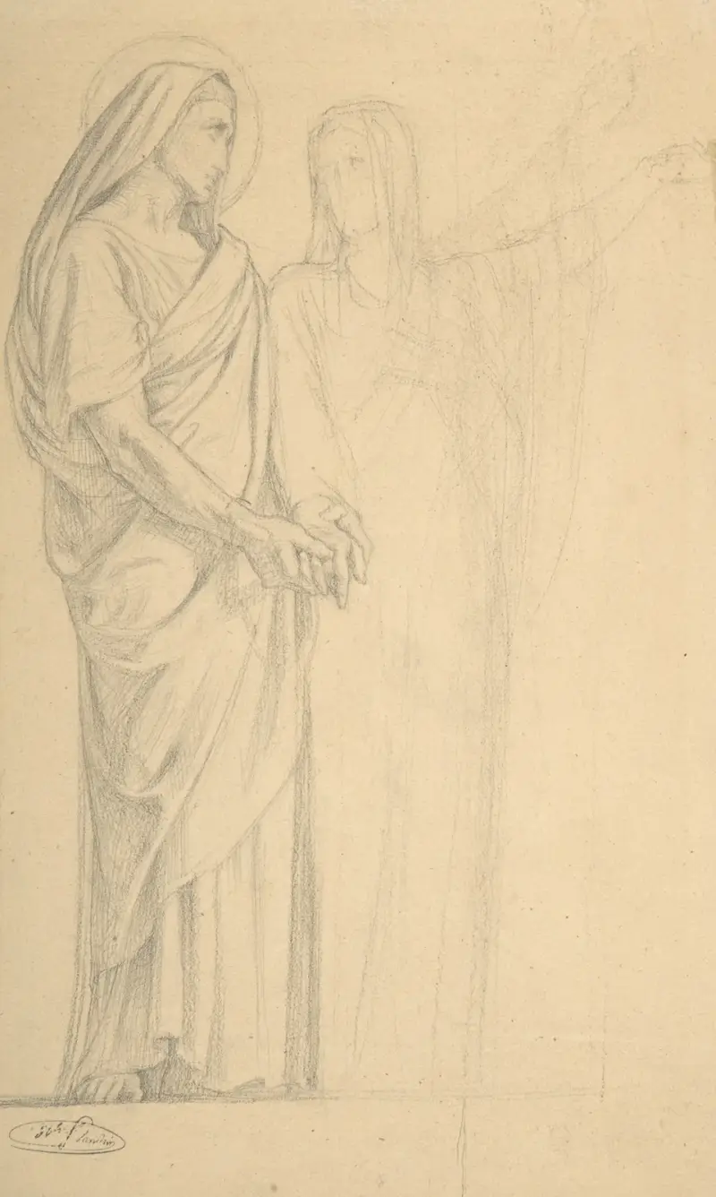 Sankt Adrian och Natalia av Jean-Hippolyte Flandrin