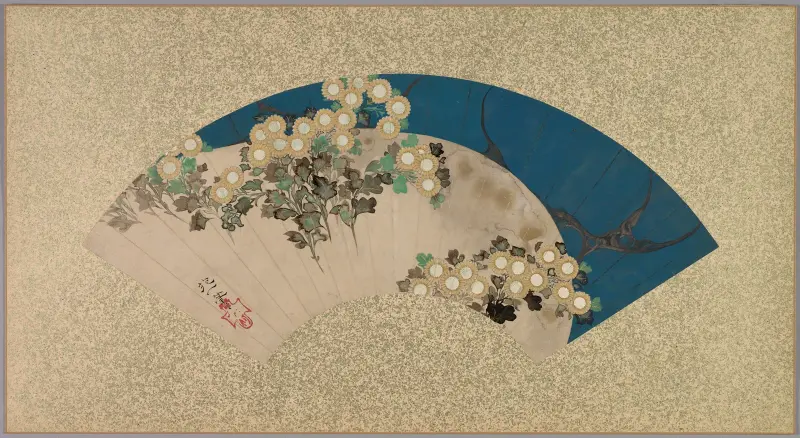 Chrysanthemums by the Water av Sakai Hōitsu