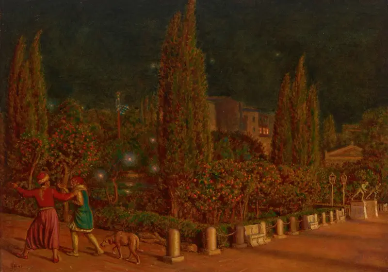 Piazza della Costituzione, Aten, nattetid av William Holman Hunt