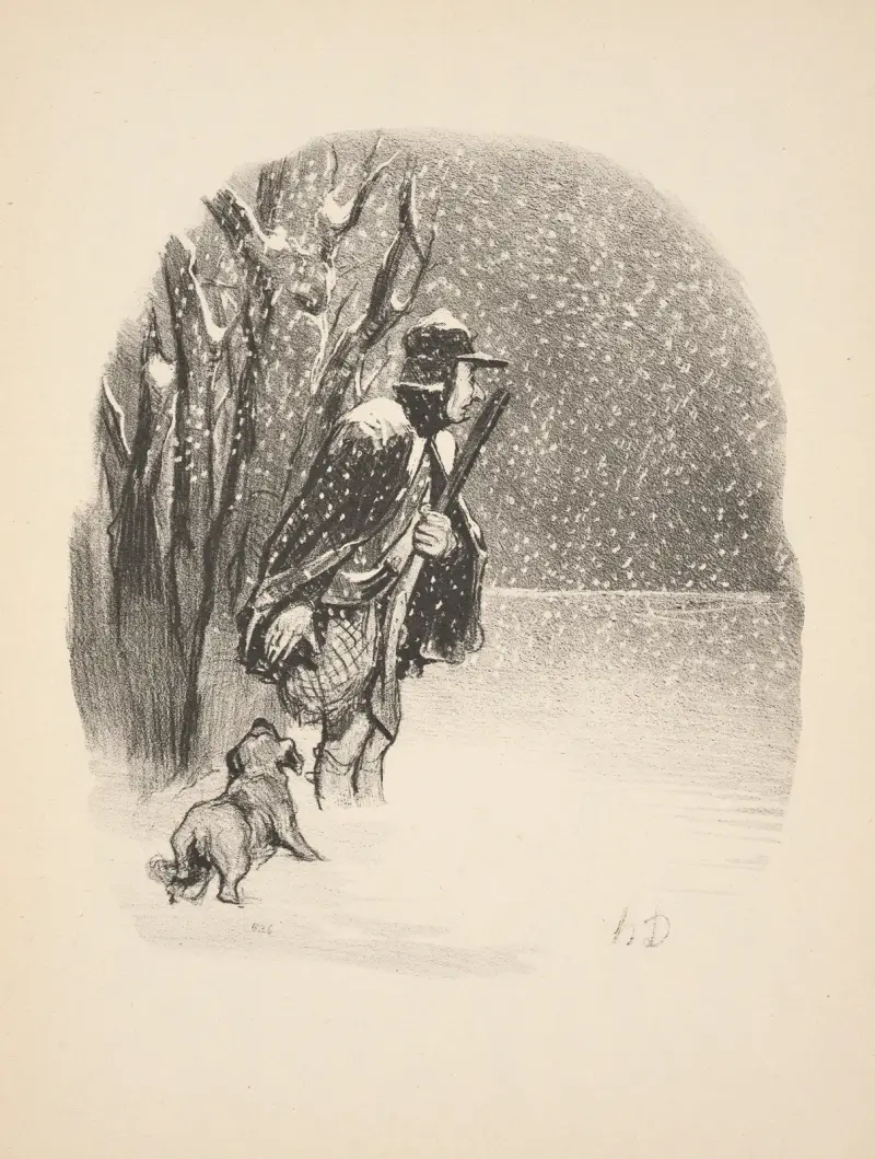 Polowanie i rybołówstwo, plansza 7, Honoré Daumier