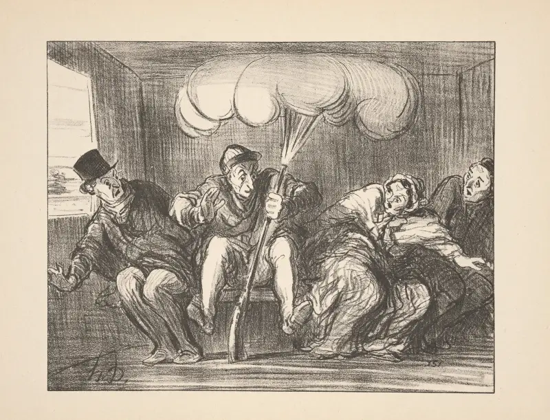 Jakt och fiske, plansch 14 av Honoré Daumier