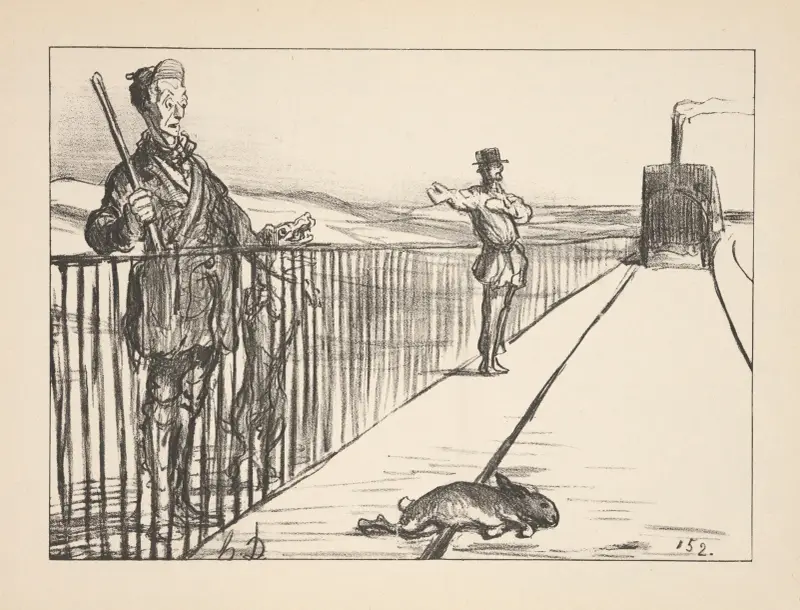 Jakt och fiske, plansch 15 av Honoré Daumier