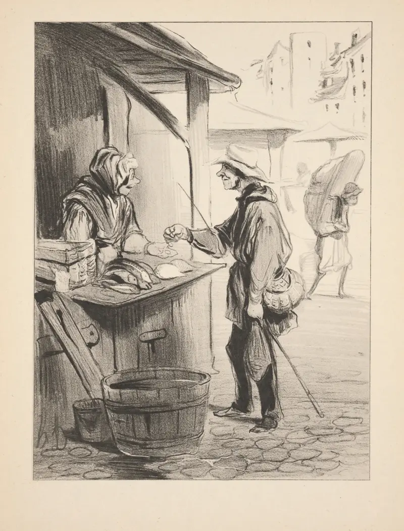 Jakt och fiske, plansch 18 av Honoré Daumier