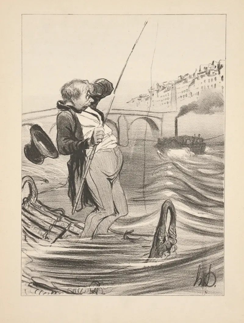 Jakt och fiske, plansch 19 av Honoré Daumier