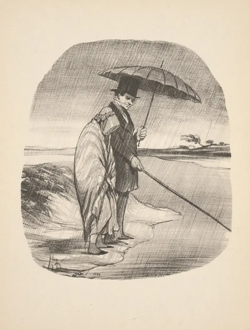 Jakt och fiske, plansch 26 av Honoré Daumier