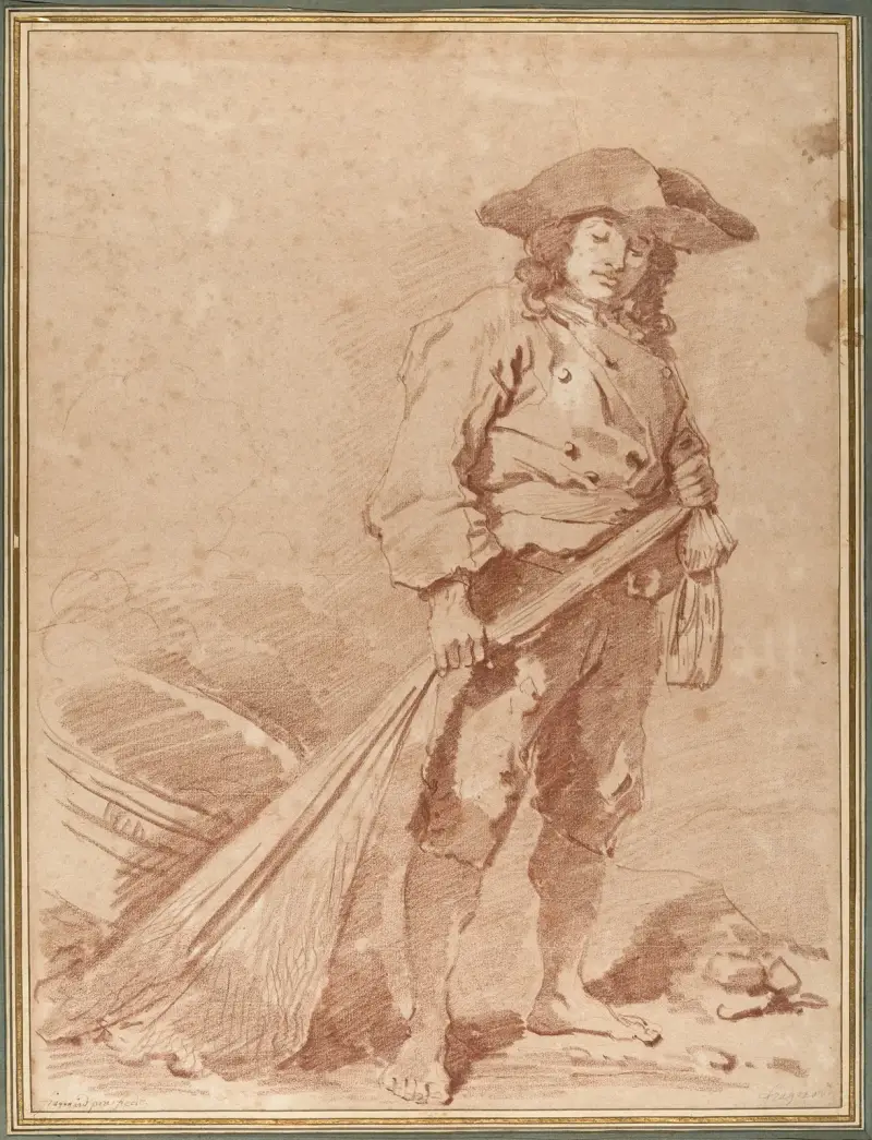 Rybář táhnoucí síť, Jean-Honoré Fragonard