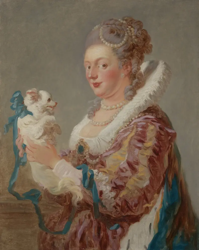 Kvinna med hund av Jean-Honoré Fragonard