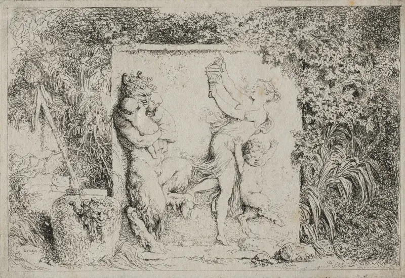 Backanaler; satyrens dans av Jean-Honoré Fragonard