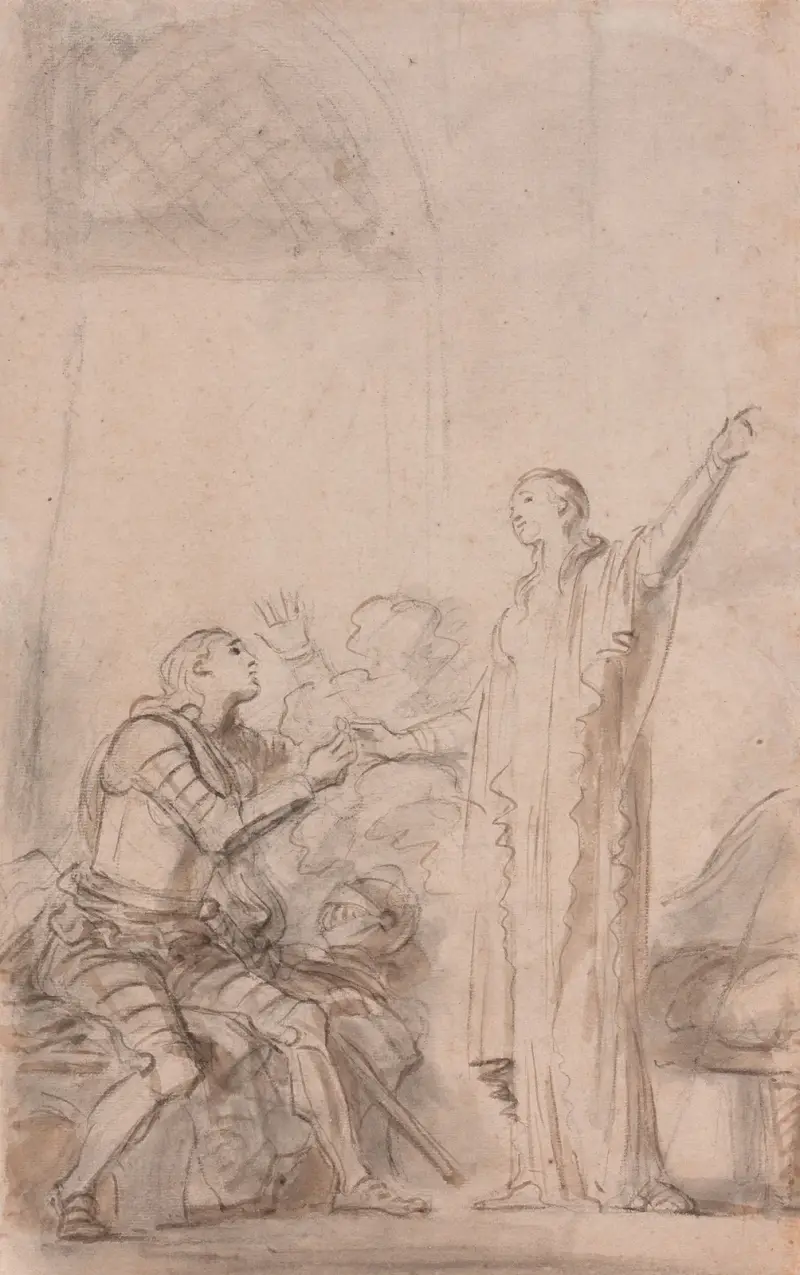 Bradamante återlämnar den magiska ringen till Mélisse av Jean-Honoré Fragonard