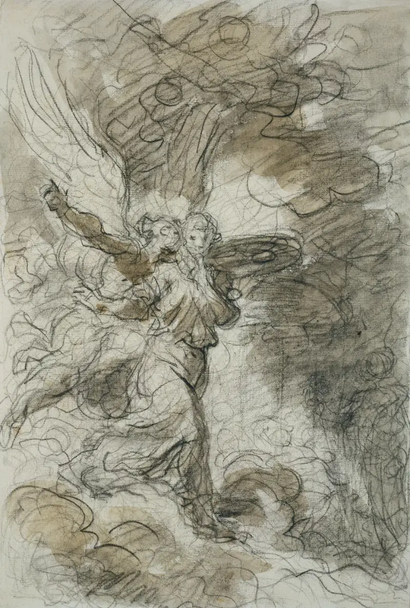 Ärkeängeln Mikael och tystnaden framför sömnens grotta (efter Ariost) av Jean-Honoré Fragonard