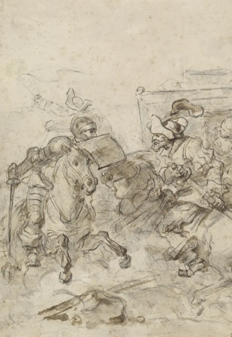 Don Quixote Attacking the Biscayan av Jean-Honoré Fragonard