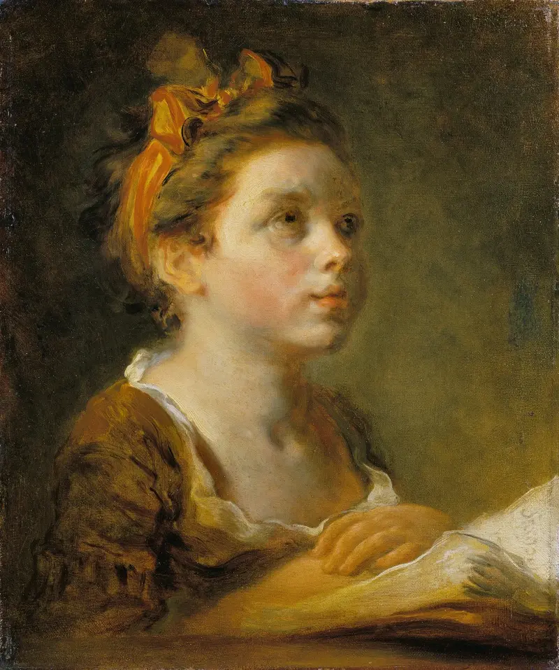 Girl reading a book av Jean-Honoré Fragonard