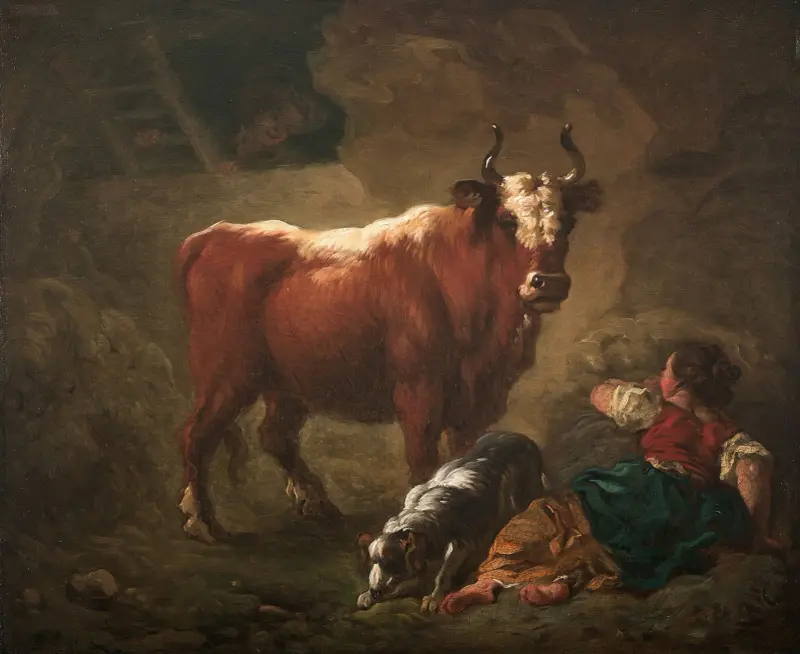 Intérieur d’étable av Jean-Honoré Fragonard