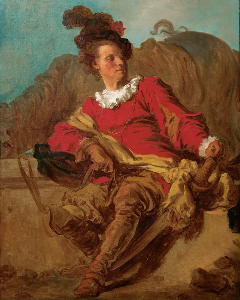 Jean-Claude Richard, abboten av Saint-Non, klädd 'à l'espagnole' av Jean-Honoré Fragonard