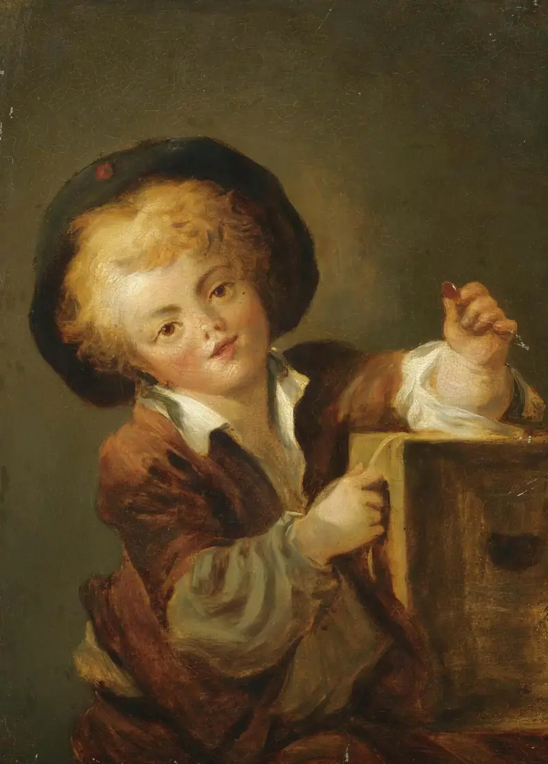 Liten pojke med nyfikenhet av Jean-Honoré Fragonard