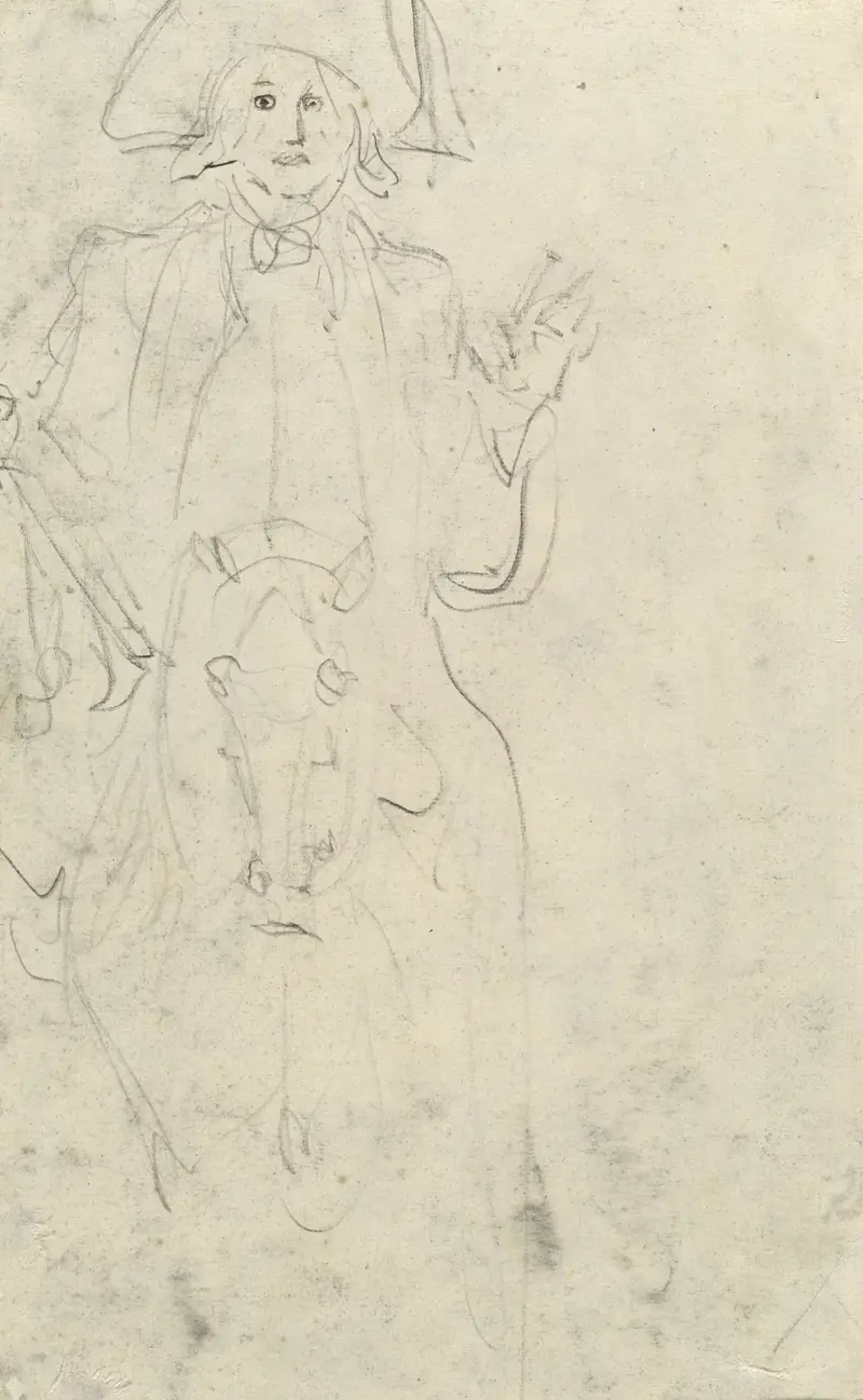 Muž na koni (verso), Jean-Honoré Fragonard