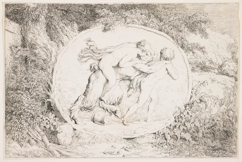 Nymphe auf einem Satyr reitend, 1763 – Nr. 2 von Jean-Honoré Fragonard