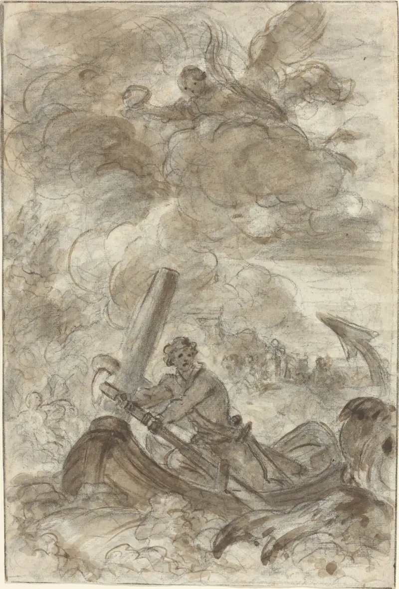Orlando zabija orka kotwicą, Jean-Honoré Fragonard