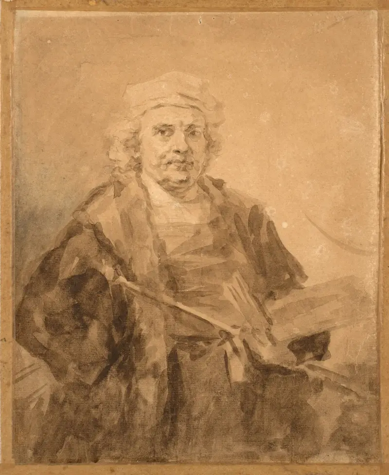 Porträtt av Rembrandt vid paletten av Jean-Honoré Fragonard