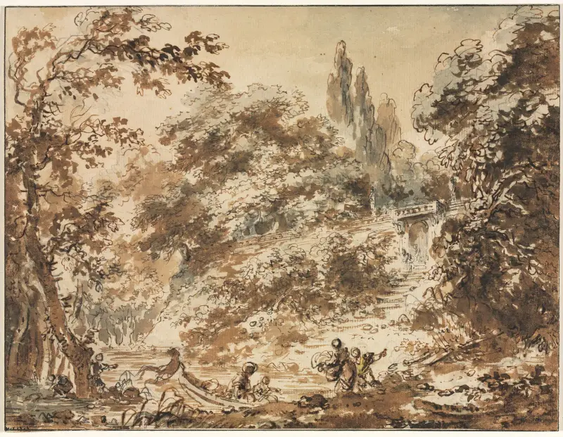 Scéna v parku, Jean-Honoré Fragonard