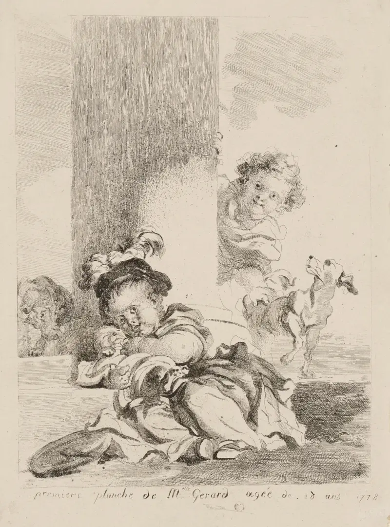 Barnet och katten av Jean-Honoré Fragonard