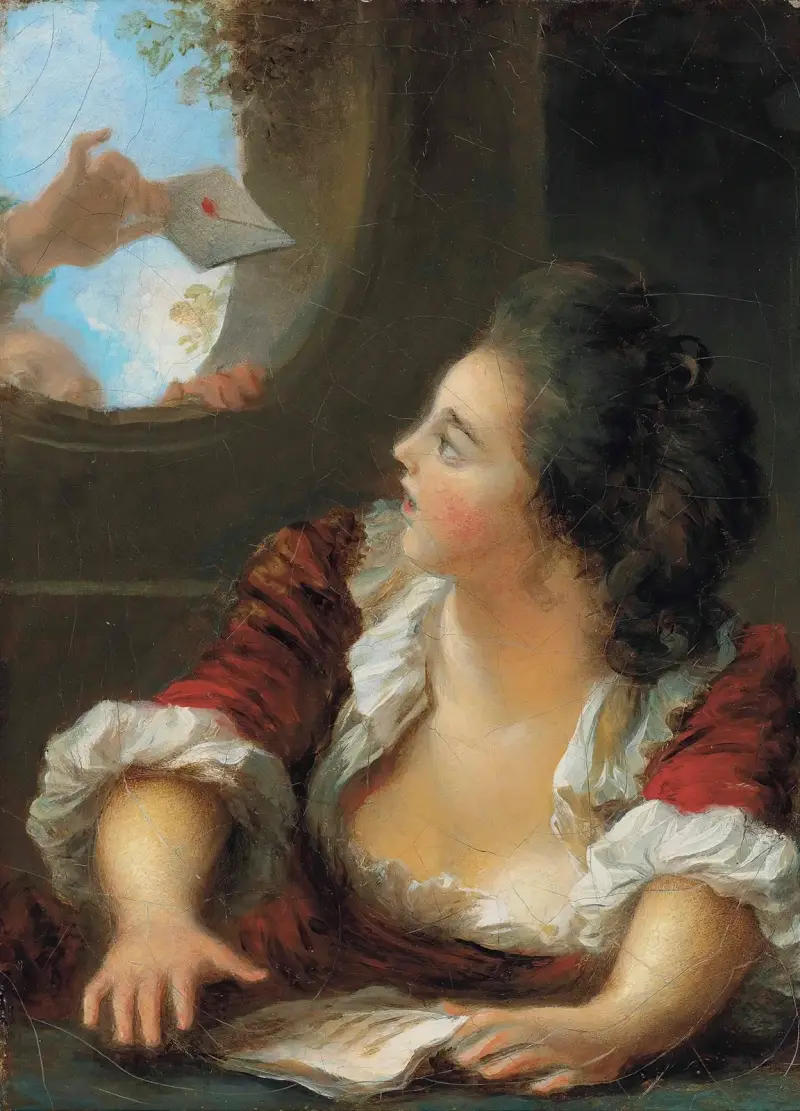 Kärleksbrevet – nr 1 av Jean-Honoré Fragonard