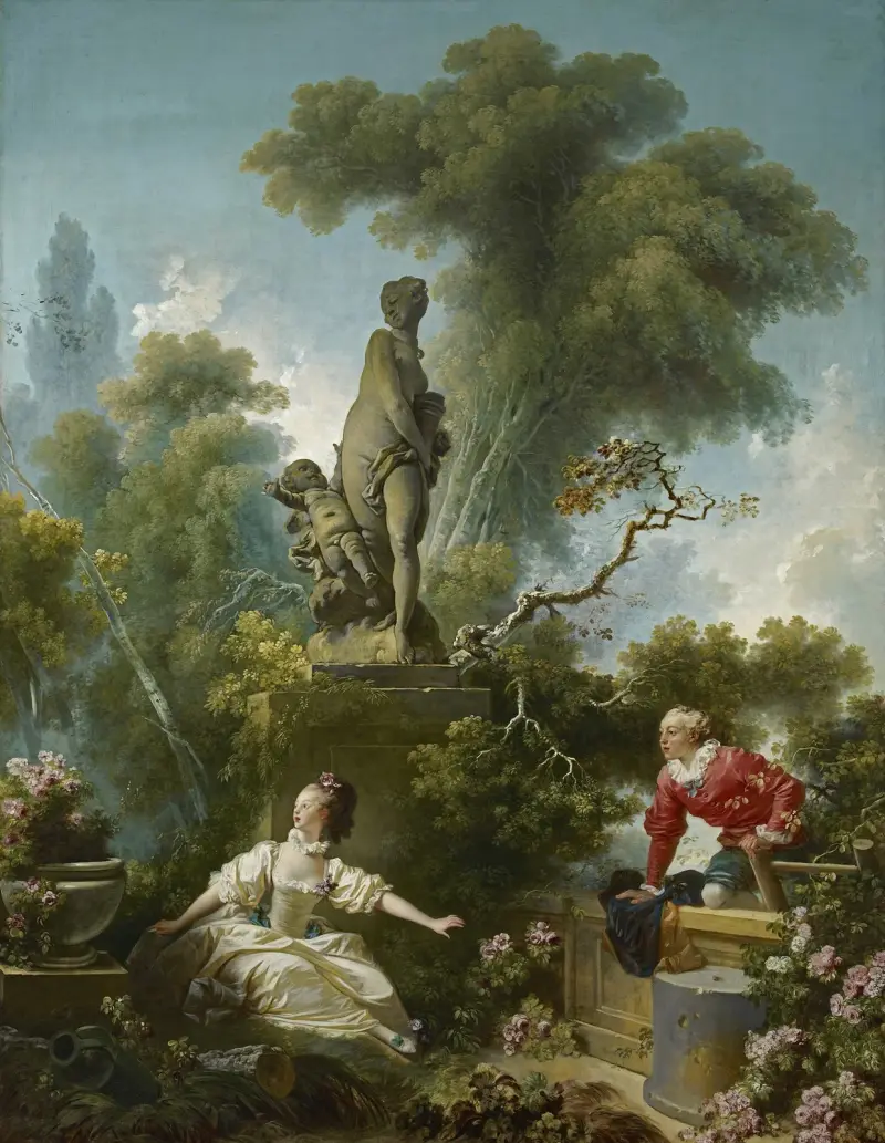 Kärlekens gång: Mötet av Jean-Honoré Fragonard