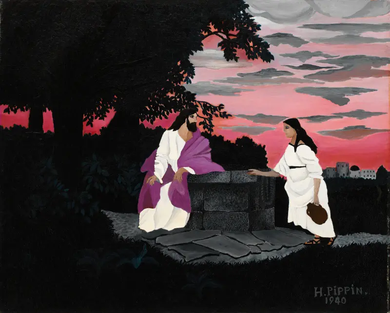 Kristus och kvinnan från Samaria av Horace Pippin