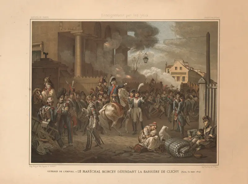 Kejsardömets krig – Marskalk Moncey försvarar barriären vid Clichy (Paris, 30 mars 1814) av Horace Vernet