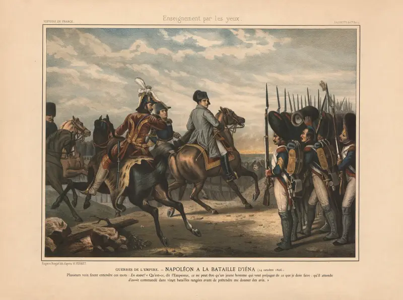 Kejsardömets krig – Napoleon vid slaget vid Jena (14 oktober 1806) av Horace Vernet