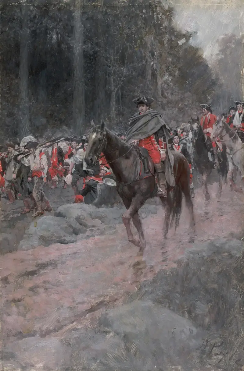 Washington’s Retreat From Great Meadows av Howard Pyle