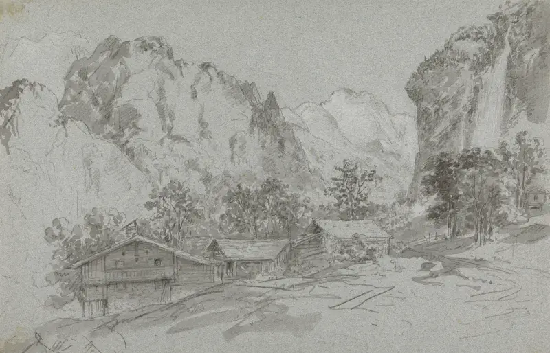 Från fönstret på värdshuset i Lauterbrunnen av George Howland Beaumont